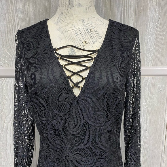 Black Lace Enfocus Studio Dress Size 8 EUC - Picture 3 of 7